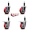 Service Caster 4'' Red Poly Swivel 1-1/8'' Expanding Stem Caster Set 2 Total Lock Brakes, 4PK SCC-EXTTL20S414-PPUB-RED-2-S-2-118 - alternate 4